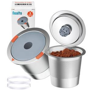 lot 14087 image: Noalto Reusable K-Cup Coffee Pods Stainless Steel for Keurig 2.0 & 1.0, 2-Pack