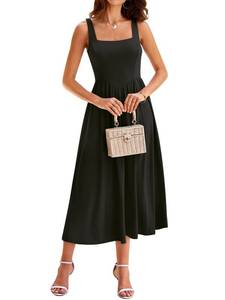 lot 14093 image: YATHON Womens Black Midi Dress, Drop Waist, Size L