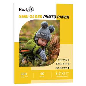 lot 14126 image: Koala Paper Semi Glossy Photo Paper 8.5 x 11 Inch 30 lb 40 Sheets
