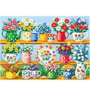 lot 14127 image: BenBen Jigsaw Puzzle 500 Pieces for Adults, Blooming Teapots Floral Design