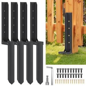 lot 17514 image: PGGP Fence Post Repair Kit 4 PCS H-Shaped Steel Anchor Spike