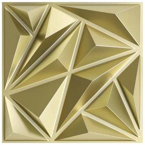 lot 17527 image: STICKGOO Diamond 3D Wall Panels Champagne Gold 12x12 in 33 Pack