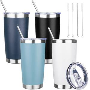 lot 17554 image: YEBTS Life 20 oz Stainless Steel Insulated Tumbler with Lid and Straw