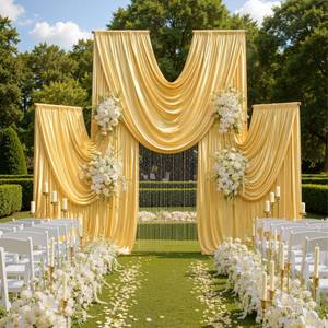 lot 17951 image: Htper Gold Sequin Backdrop Curtain Panels 4 Panels 5x15Ft