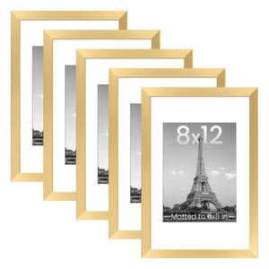 lot 17957 image: Upsimples 8x12 Gallery Wall Picture Frame Set of 5 Gold