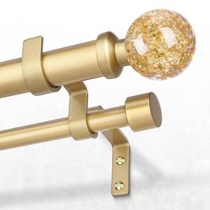 lot 17966 image: Wolistsa Double Curtain Rod 36-122 Inch Adjustable Crystal Gold