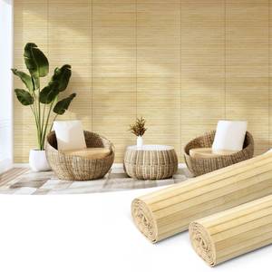lot 17991 image: Art3d Bamboo Pole Wrap Wall Panel 12 x 96 in Natural Raw 2-Pack
