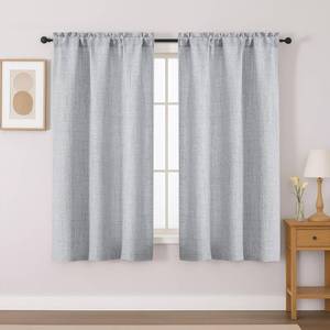 lot 18176 image: Gwine Gray Short Curtains 45 Inch Length 2 Panels