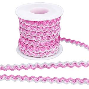 lot 18178 image: GORGECRAFT Ric Rac Bending Fringe Trim Ribbon 8mm 16.4 Yards Pearl Pink