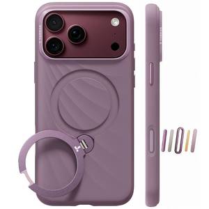 lot 18182 image: TORRAS For iPhone 18 Pro Max Silicone Case With Magnetic Stand Purple 6.9-Inch
