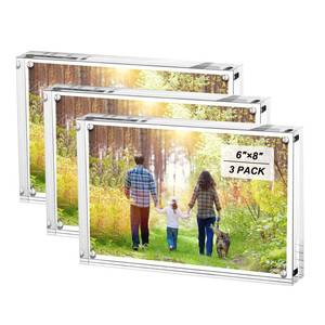 lot 18204 image: Boxalls Acrylic Picture Frames 6x8 Inch 3 Pack Double Sided Desktop