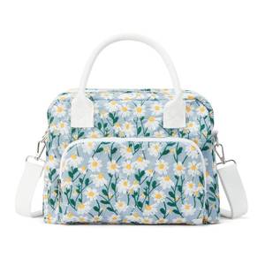 lot 18217 image: MEXS Insulated Lunch Bag Large Leakproof Tote Blue Daisy