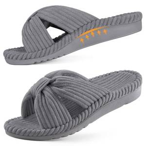 lot 18226 image: Litfun Womens Orthopedic Arch Support Slippers Corduroy Bow