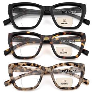 lot 18229 image: HIYANJN Bifocal Reading Glasses Cat Eye 1.75x 3 Pack