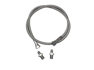 lot 18233 image: JXHONG Stainless Steel PTFE Hose, 40 Inch JIC-4 Female to 14 Inch NPT Male