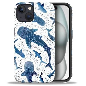 lot 18235 image: OURZPO Phone Case Double Layer Matte for iPhone 1314 Blue Whales and Sharks