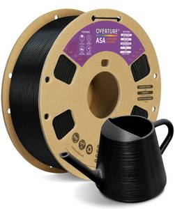 lot 18236 image: Overture ASA 3D Printer Filament 0.0689 in 2.20 lb Black UV Resistant
