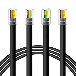 lot 18247 image: NECABLES 2 Pack RJ9 Telephone Cable 3 Ft 4P4C Straight Phone Cord