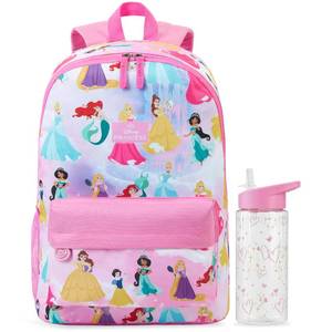 lot 18263 image: Get Trend Disney Princess Backpack and Water Bottle Set 2 Pc 17in Pink