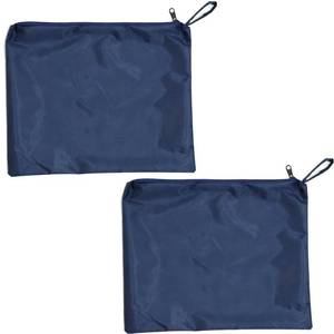 lot 18277 image: DraCra Rain Poncho Storage Bag with Zipper, 2 Pack, 14.96x12.99 in, Navy Blue