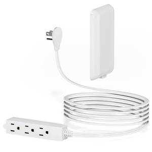 lot 18284 image: Maxwel Manufacturing Flat Plug Extension Cord 6FT 3 Outlet Power Strip White