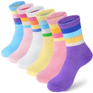 lot 18296 image: ANTSANG Kids Athletic Cotton Crew Socks 6 Pairs Boys Girls Youth Teen