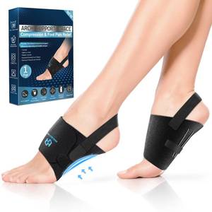 lot 18297 image: Healrecux Adjustable Arch Support Braces for Plantar Fasciitis with Gel Pads