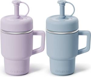 lot 19675 image: Fimibuke Toddler Tumbler with Handle & Straw, 15 oz Spill Proof