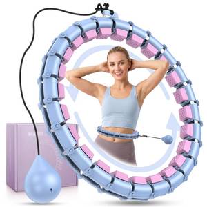 lot 19678 image: HCOIW Weighted Adjustable Fitness Hoop 24 Detachable Knots Purple