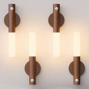 lot 19686 image: WhitePoplar Rechargeable Motion Sensor Wall Sconce Night Light 2200mAh 4 Pack