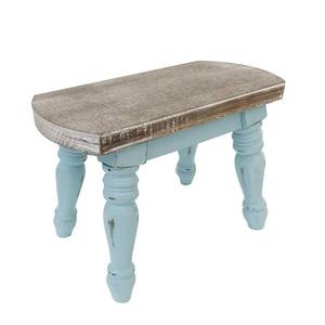 lot 19703 image: Dwellington Farmhouse Wooden Step Stool 300 lb Capacity