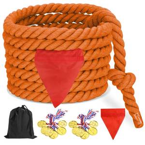 lot 19711 image: CWLAKON Tug of War Rope 60ft Natural Cotton Orange