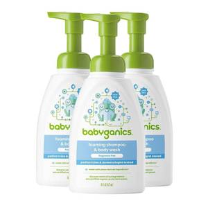 lot 19719 image: BabyGanics Baby Shampoo and Body Wash Pump Bottle Fragrance Free 16oz 3 Pack