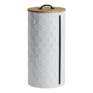 lot 19730 image: HOME PALETTE Metal Paper Towel Holder, Weighted Base, Suction Cups, Wooden Lid