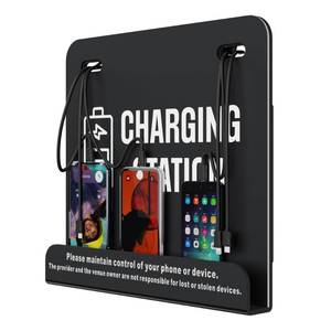lot 19754 image: Commercial Wall Mounted Cell Phone Charging Station, 6 Cables