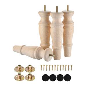 lot 20279 image: Michanco 8 Inch Solid Hardwood Furniture Legs Set of 4 Unfinished