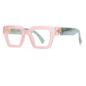 lot 20281 image: Bullabulling Reading Glasses Blue Light Blocking Square Pink 2.75 L05