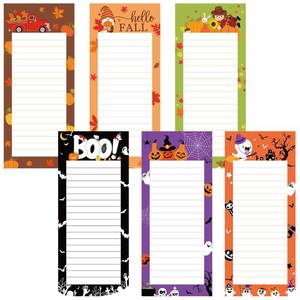 lot 20293 image: FYSUIMU Halloween Fall Magnetic Notepad Set 6 Pcs Pumpkin Ghost Bat Boo