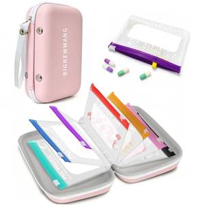 lot 20295 image: BIGNEWWANG Pill Pouch Organizer 7 Zippered Waterproof Pouches Pink