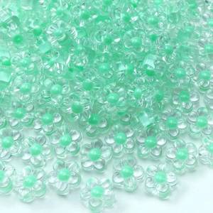 lot 20297 image: Jmassyang Acrylic Flower Beads 150 Pcs Lake Green