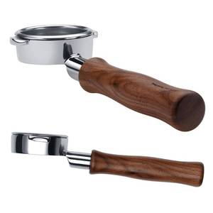 lot 20303 image: Normcore 58mm Bottomless Espresso Portafilter E61 Naked Walnut Handle