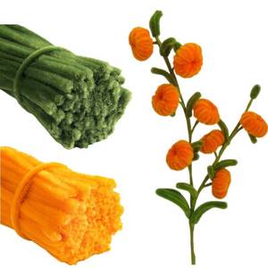 lot 20320 image: RSACCSKY Pipe Cleaners Chenille Stems 300 Pcs 0.24 In x 12 In Orange Green