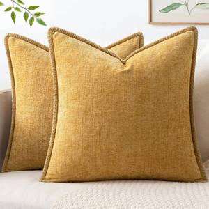 lot 20330 image: MIULEE Decorative Throw Pillow Covers 20x20 Inch Gold 2 Pack