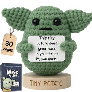 lot 20337 image: Got You a Little Something Star Wars Baby Yoda Crochet 30 Affirmation Signs