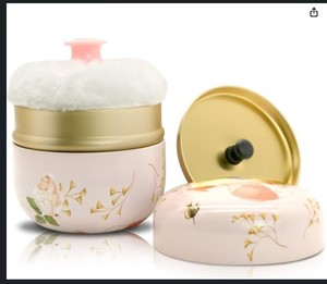 lot 6029 image: Shimido Body Powder Set in Round Metal Tins with Puffs