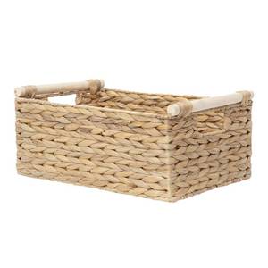 lot 1016 image: QINGTUHOME Rectangle Water Hyacinth Wicker Storage Basket Organizer Large