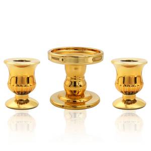 lot 1026 image: Gold Unity Candle Holder - Glass Candle Holders for Pillar Candles Taper Candles