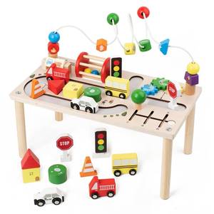 lot 1028 image: Busy Edition Montessori Wooden Activity Table for Toddlers 1-3 Years