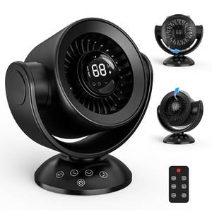lot 1032 image: Incihic Rechargeable Desk Fan 10000mAh 100-Speed with Remote Black