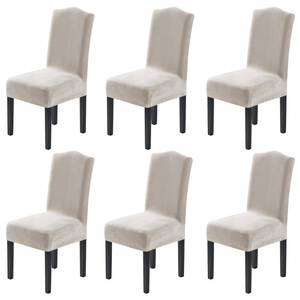 lot 1041 image: H.VERSAILTEX Velvet Dining Chair Covers Stretch Slipcover Set of 6 Oatmeal